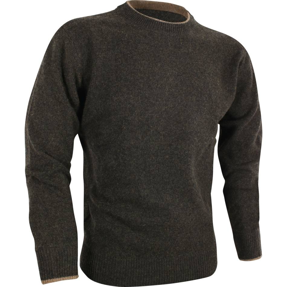 Jack Pyke Ashcombe Crew Neck Pullover Mens 100% Lambswool Knitted Sweater Barley 